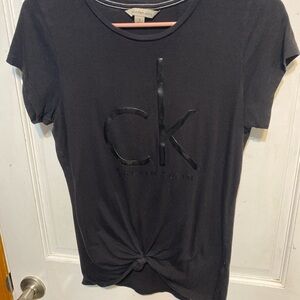 Calvin Klein small black shirt with tie in the front